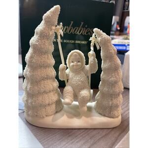 Snowbabies Dept 56 "When the Bough Breaks" Hand Painted Porcelain W/Box